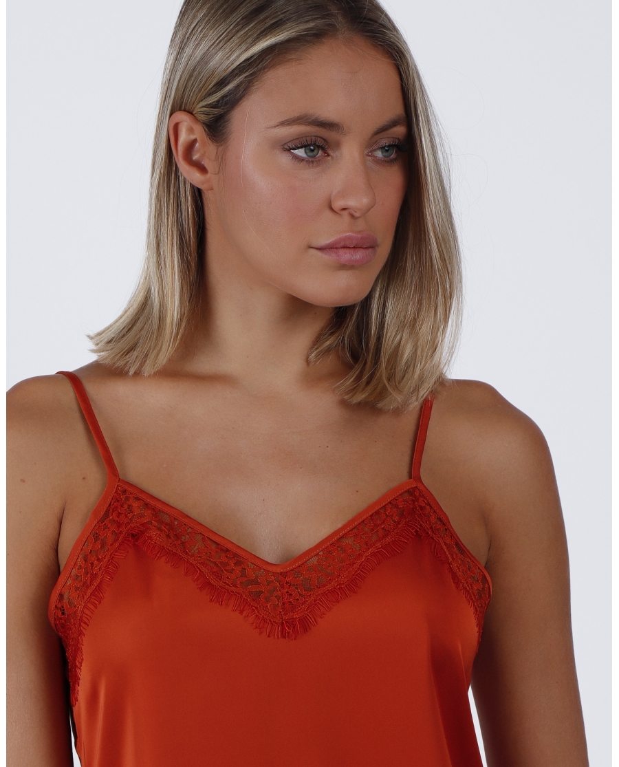 ADMAS Camiseta Tirante Puntilla Escote para Mujer CALDERA