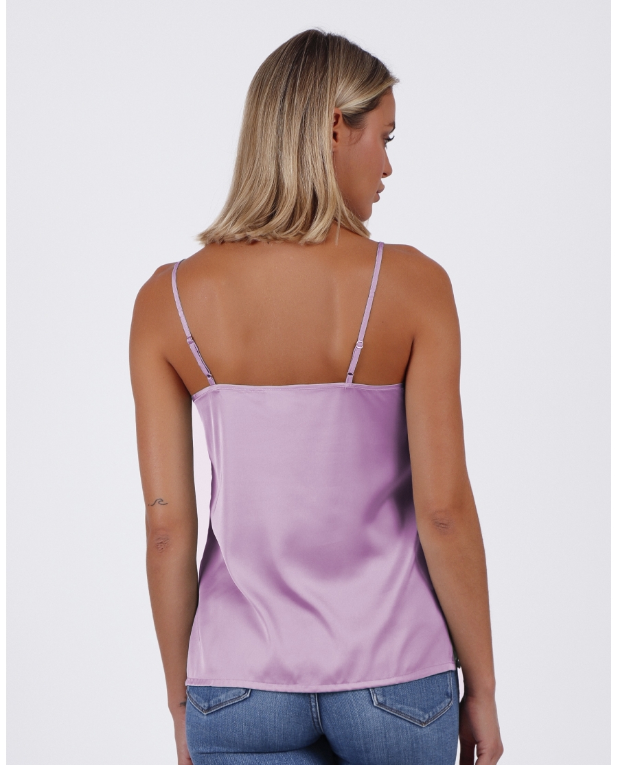 ADMAS Camiseta Tirante Puntilla Escote para Mujer MALVA ADMAS Camiseta Tirante Puntilla Escote para Mujer MALVA