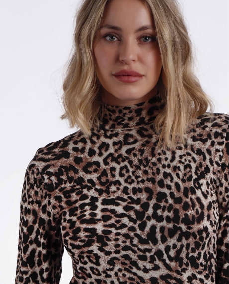 ADMAS Camiseta Manga Larga Piel Leopardo para Mujer PIEL 2