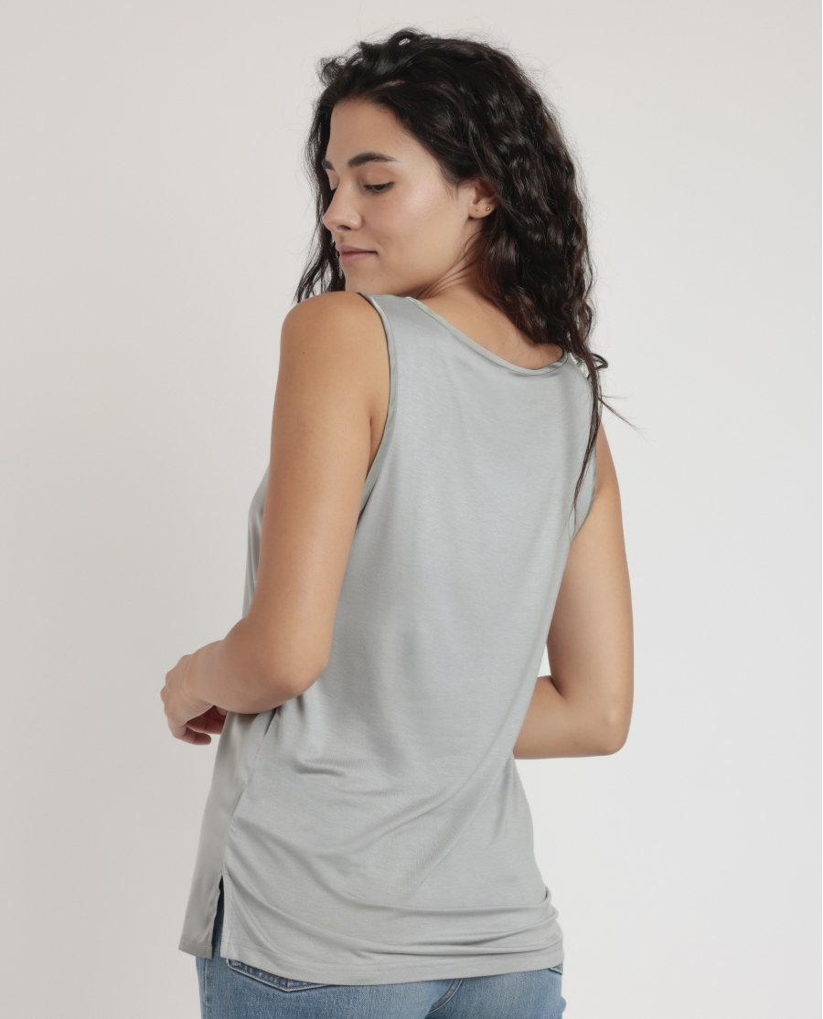 ADMAS Camiseta Sin Mangas Raso para Mujer PERLA