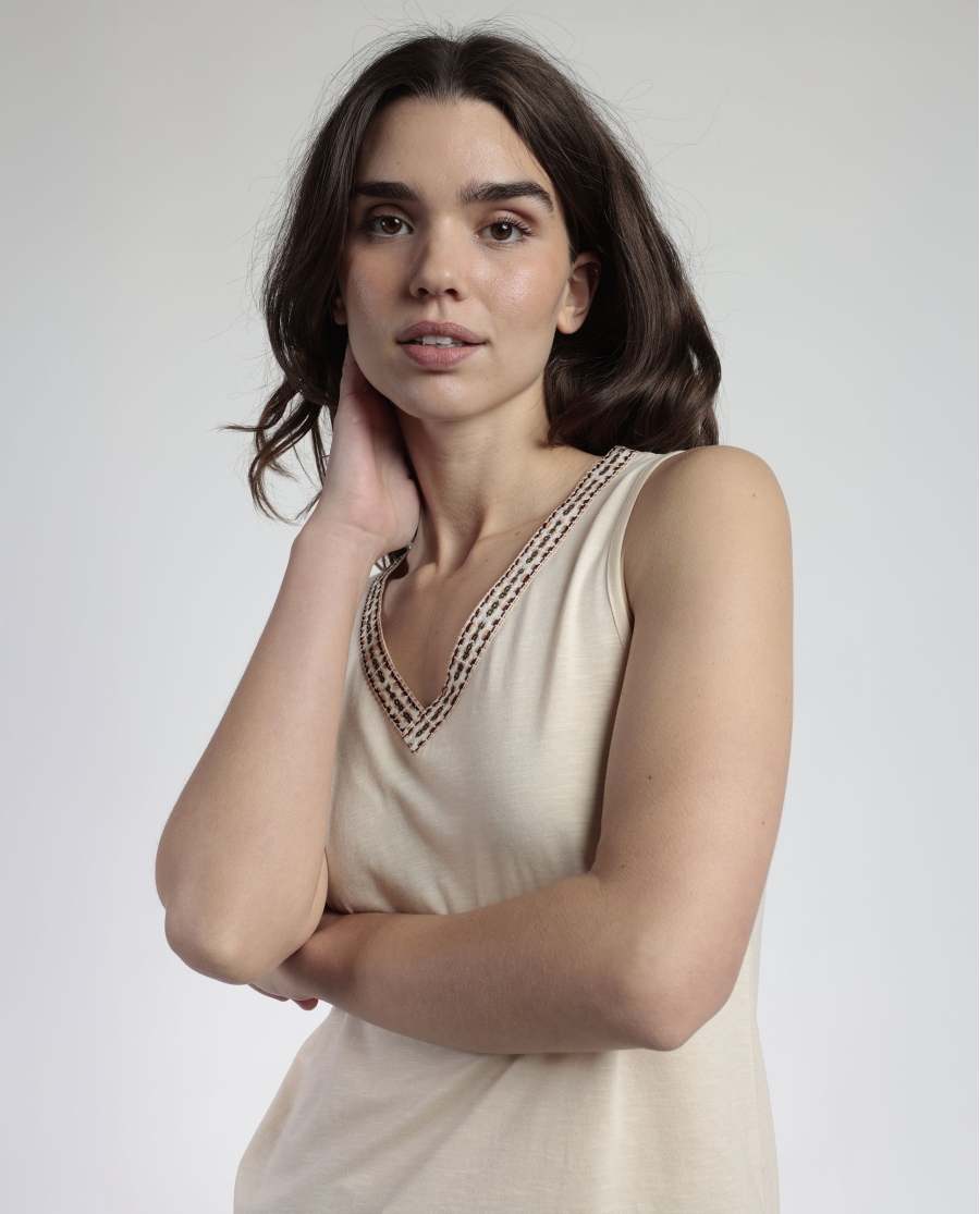 ADMAS Camiseta Sin Mangas Mexico para Mujer CRUDO