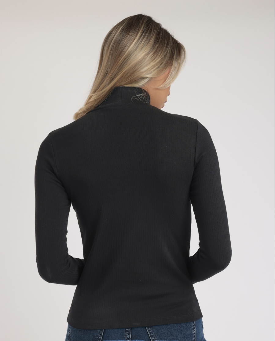 ADMAS Camiseta Manga Larga Cuello Cruzado para Mujer NEGRO ADMAS Camiseta Manga Larga Cuello Cruzado para Mujer NEGRO