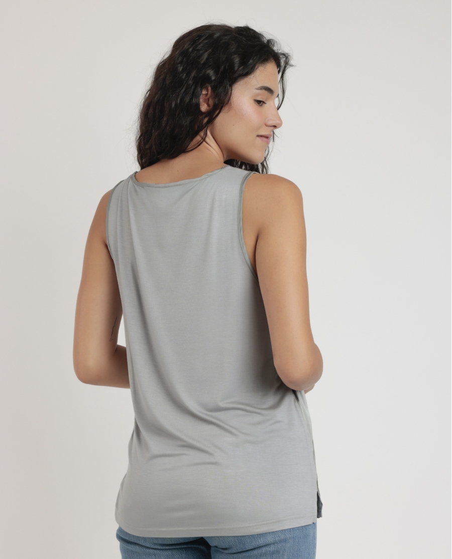 ADMAS Camiseta Sin Mangas Satin Lace para Mujer PERLA