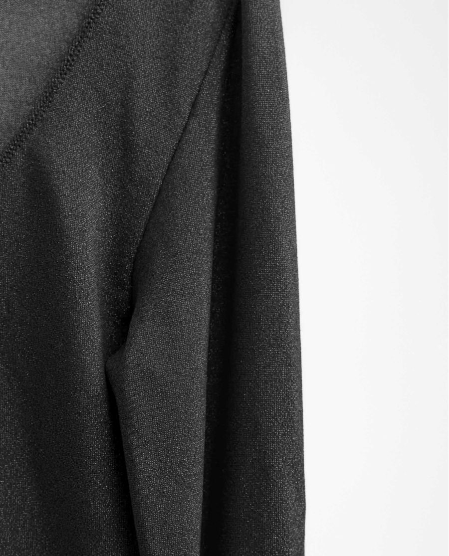 ADMAS Camiseta Manga Larga Brillos para Mujer NEGRO