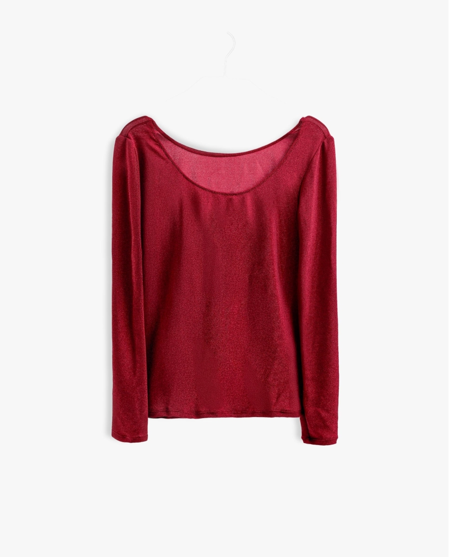 ADMAS Camiseta Manga Larga Brillos para Mujer ROJO ADMAS Camiseta Manga Larga Brillos para Mujer ROJO