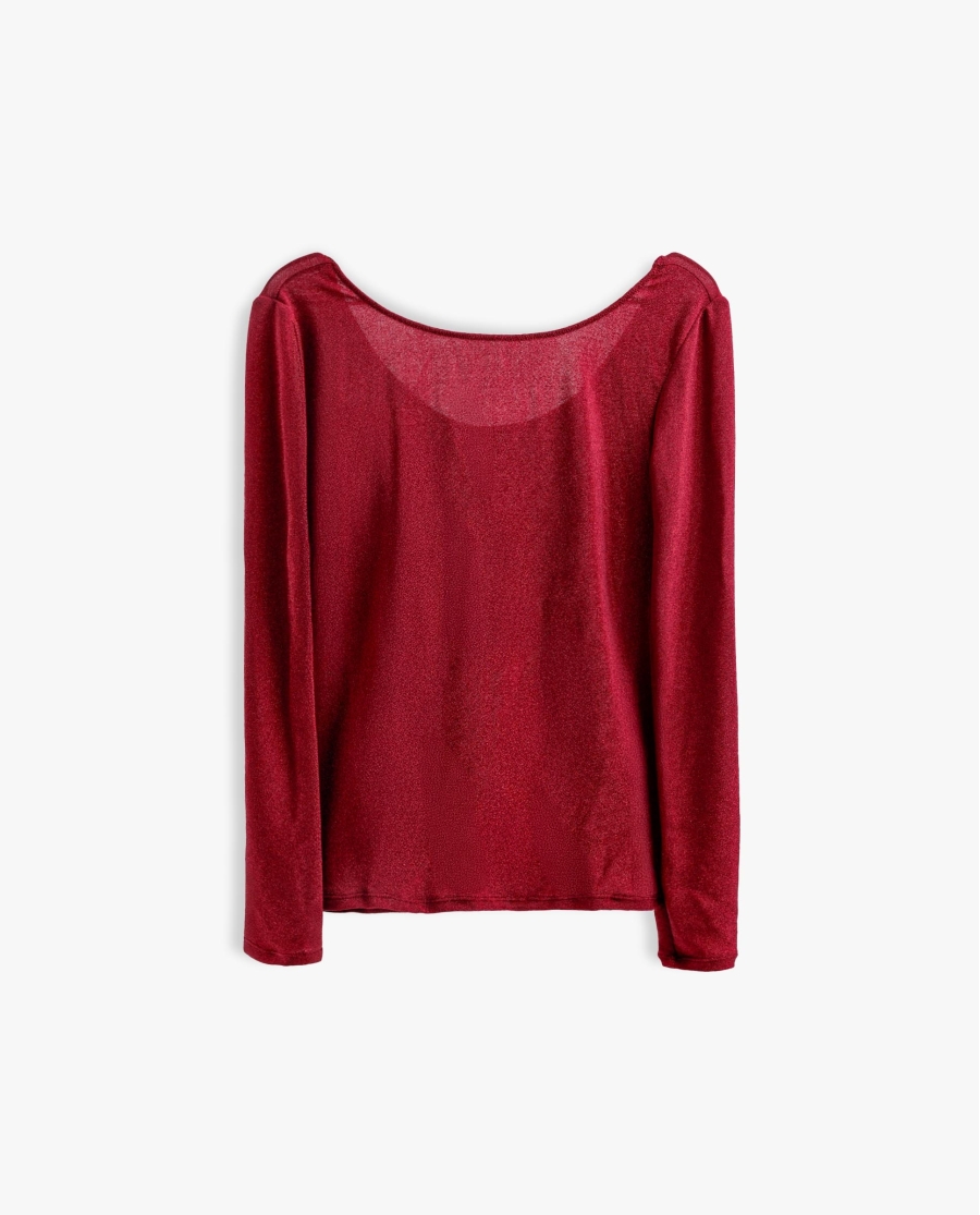 ADMAS Camiseta Manga Larga Brillos para Mujer ROJO ADMAS Camiseta Manga Larga Brillos para Mujer ROJO