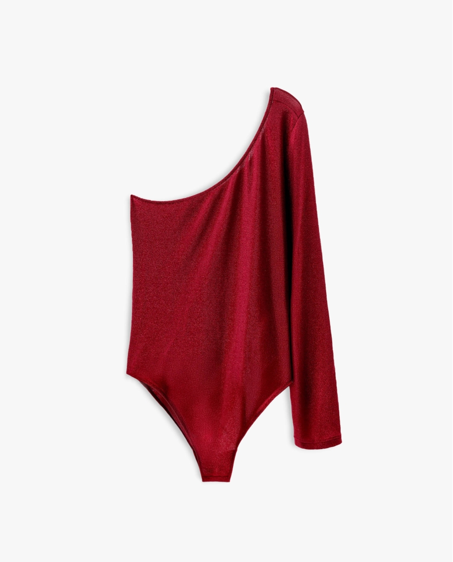 ADMAS Body Asimétrico Tanga Brillos para Mujer ROJO ADMAS Body Asimétrico Tanga Brillos para Mujer ROJO