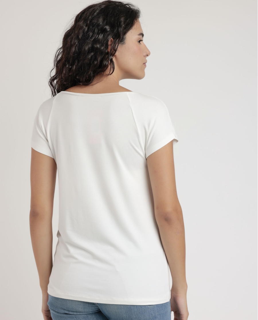 ADMAS Camiseta Manga Corta Best Wishes para Mujer CRUDO ADMAS Camiseta Manga Corta Best Wishes para Mujer CRUDO