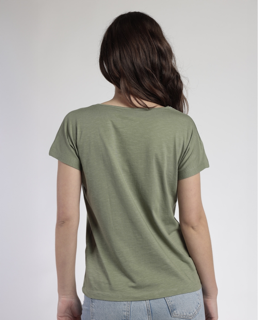 ADMAS Camiseta Manga Caída Mexico para Mujer OLIVA