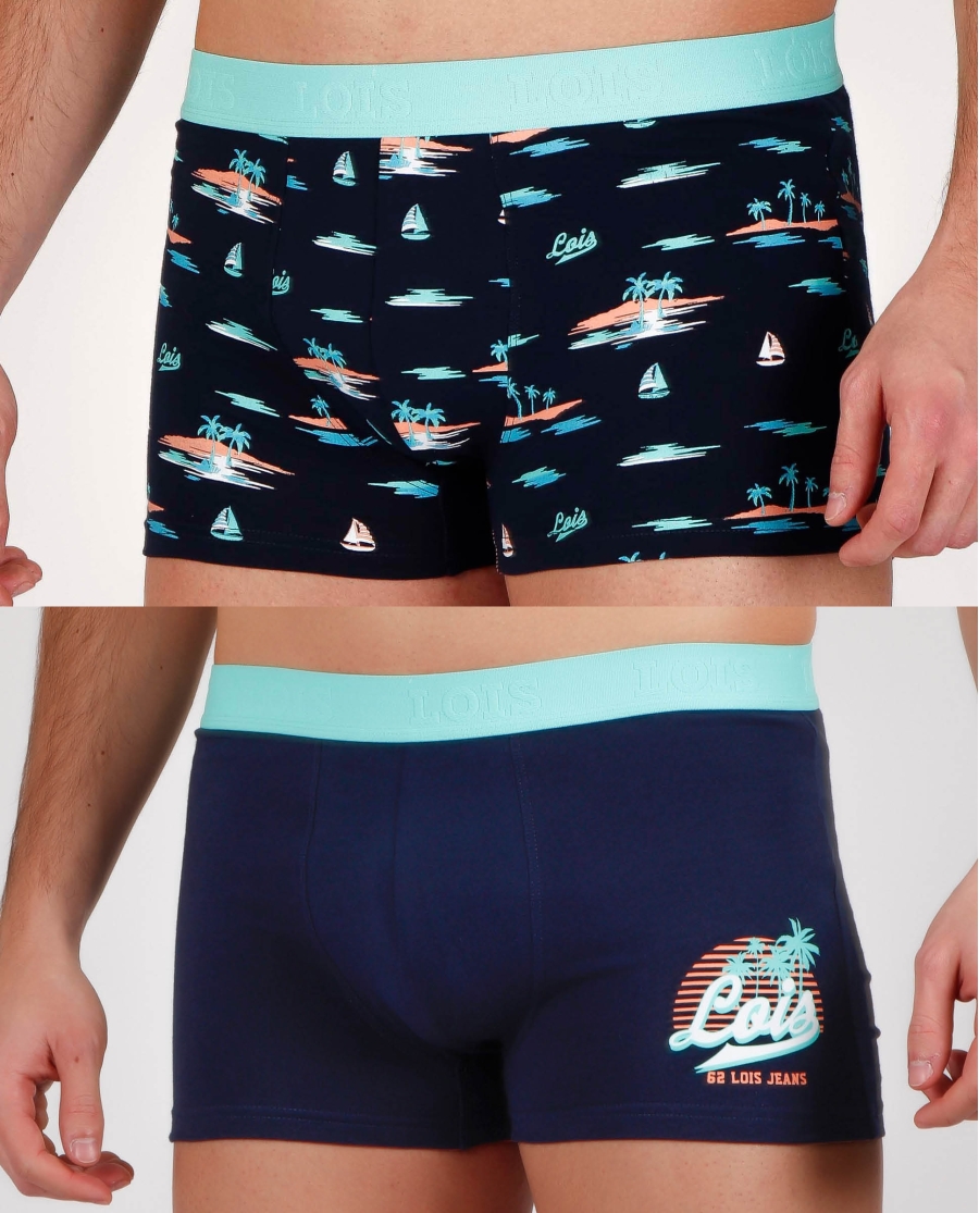 LOIS Calzoncillo/Bóxer Hawaii para Hombre, (Caja de 2 unidades) PACK FANTASIA LOIS Calzoncillo/Bóxer Hawaii para Hombre, (Caja de 2 unidades) PACK FANTASIA