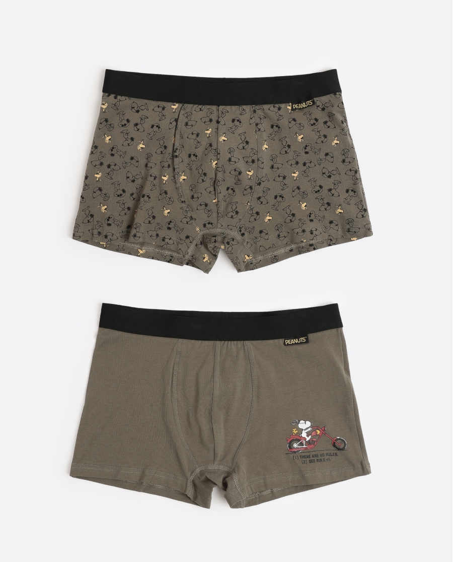 PEANUTS Calzoncillo/Bóxer No Rules Snoopy para Hombre, (Caja de 2 unidades) PACK FANTASIA
