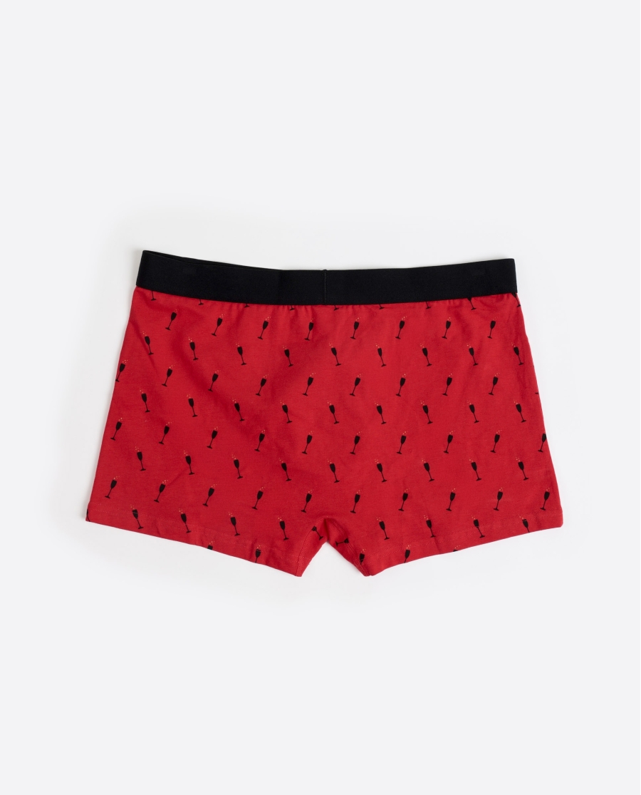 ADMAS Calzoncillo/Boxer Botella Cheers para Hombre, (Caja 12 unidades) ROJO