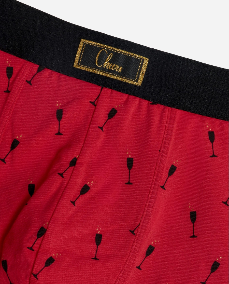 ADMAS Calzoncillo/Boxer Botella Cheers para Hombre, (Caja 12 unidades) ROJO