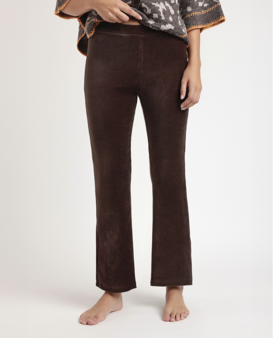 ADMAS Pantalón Elástico Largo Campana Corduroy para Mujer CHOCOLATE ADMAS Pantalón Elástico Largo Campana Corduroy para Mujer CHOCOLATE