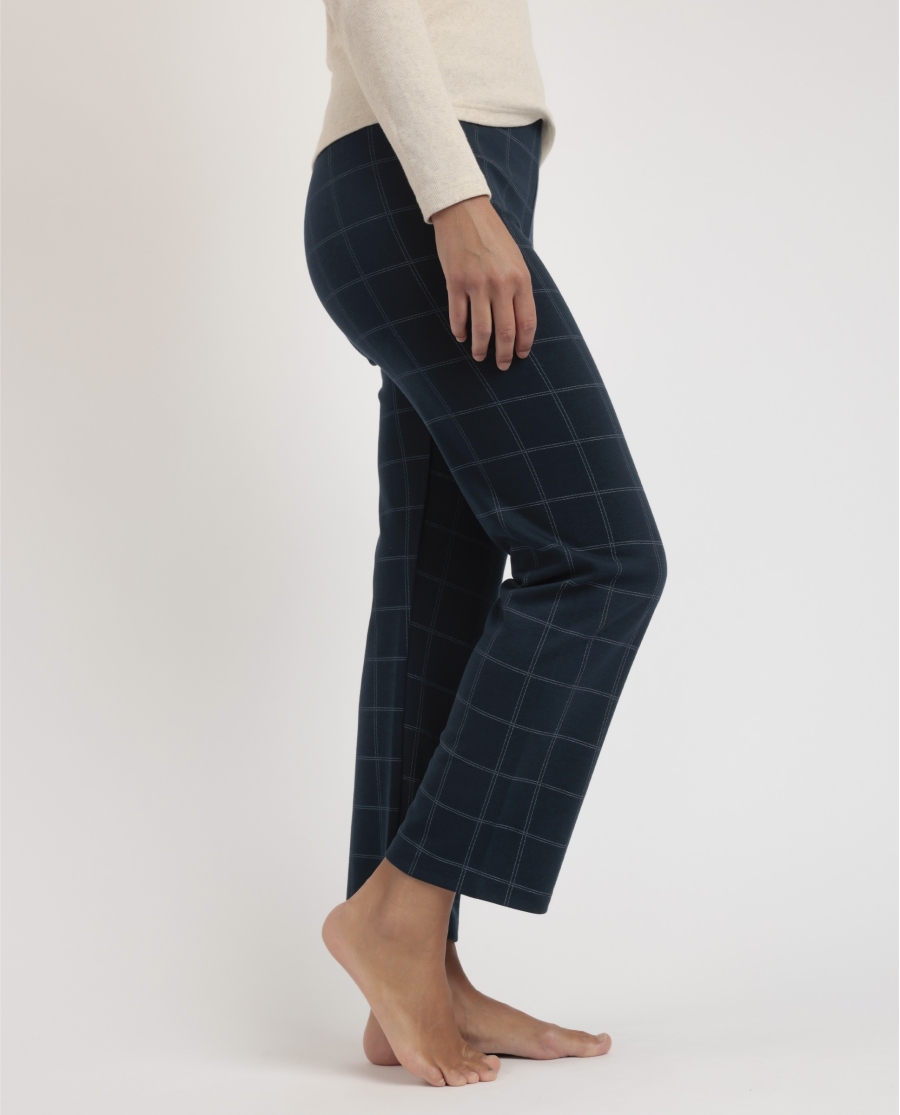 ADMAS Pantalón Elástico Largo Navy Checks para Mujer MARINO ADMAS Pantalón Elástico Largo Navy Checks para Mujer MARINO