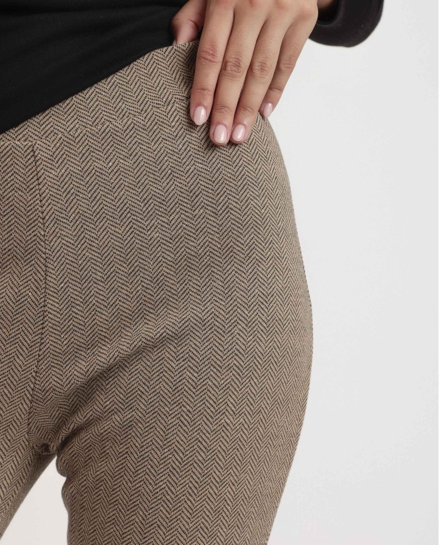 ADMAS Pantalón Elástico Largo Spiga para Mujer BEIGE