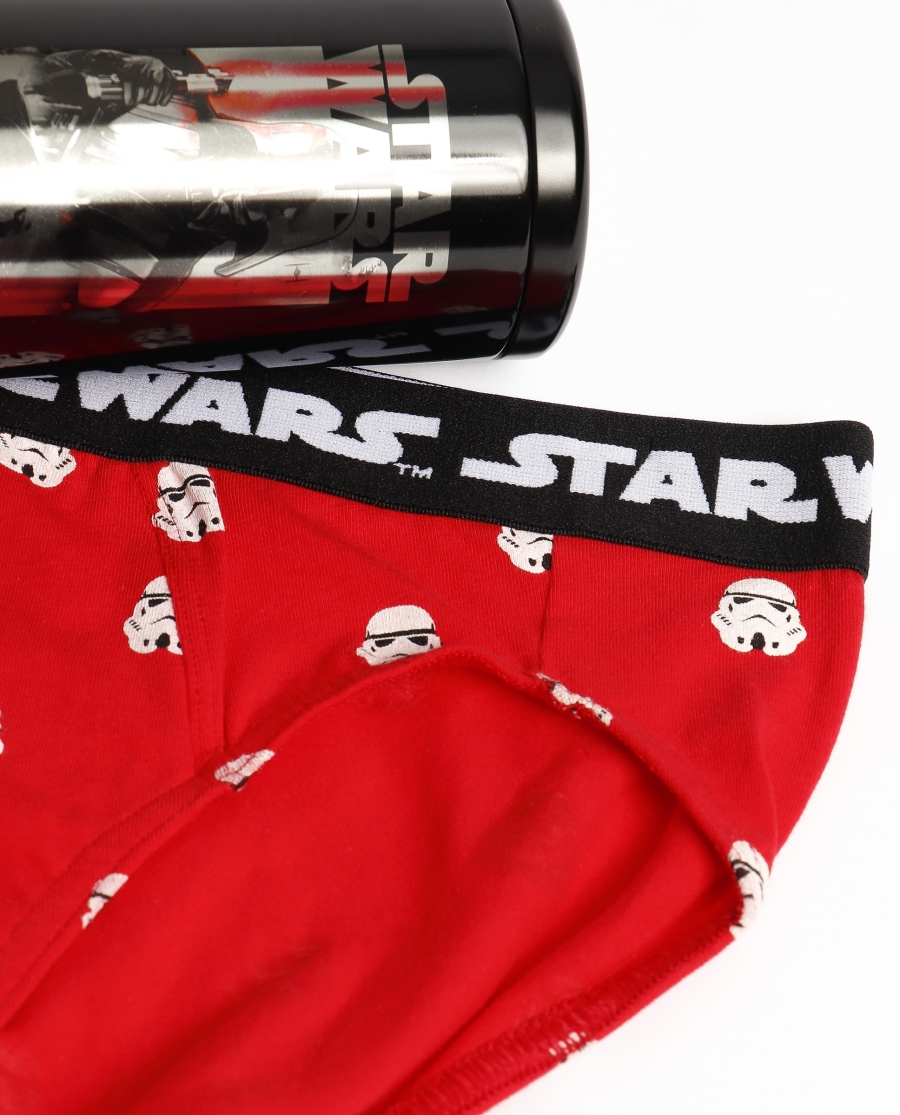 STAR WARS Calzoncillo/Slip Battle Bote Metal Regalo para Hombre, (Caja 12 unidades) ROJO