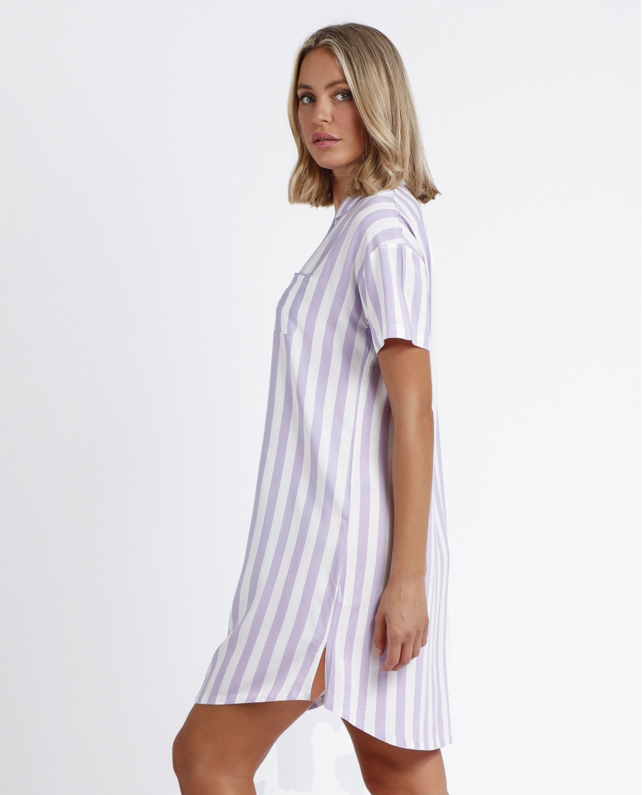 ADMAS CLASSIC Camisola Manga Corta Stripes para Mujer MALVA ADMAS CLASSIC Camisola Manga Corta Stripes para Mujer MALVA