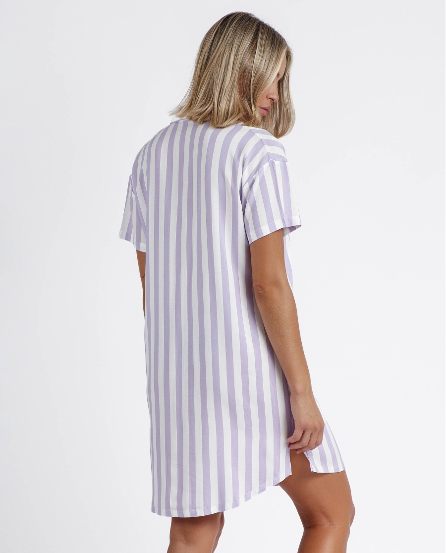 ADMAS CLASSIC Camisola Manga Corta Stripes para Mujer MALVA ADMAS CLASSIC Camisola Manga Corta Stripes para Mujer MALVA