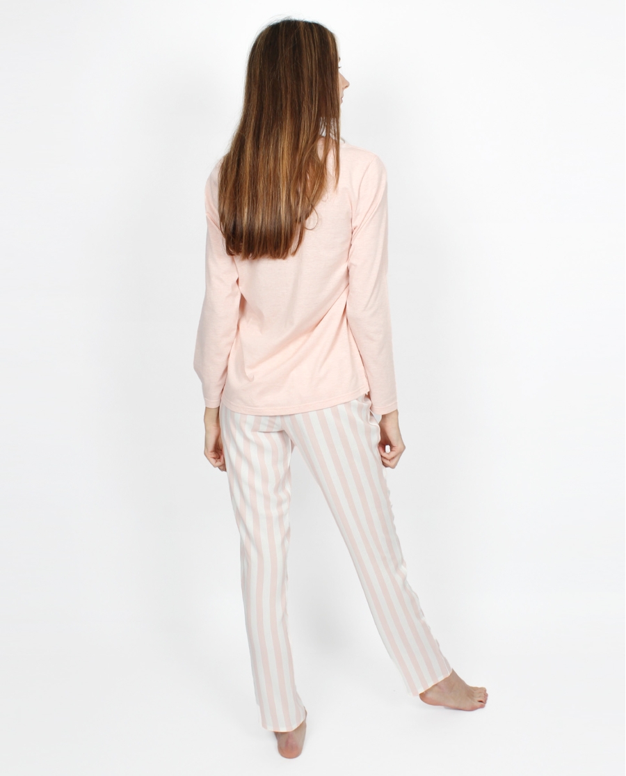 ADMAS CLASSIC Pijama Manga Larga Classic Stripes para Mujer ROSA ADMAS CLASSIC Pijama Manga Larga Classic Stripes para Mujer ROSA