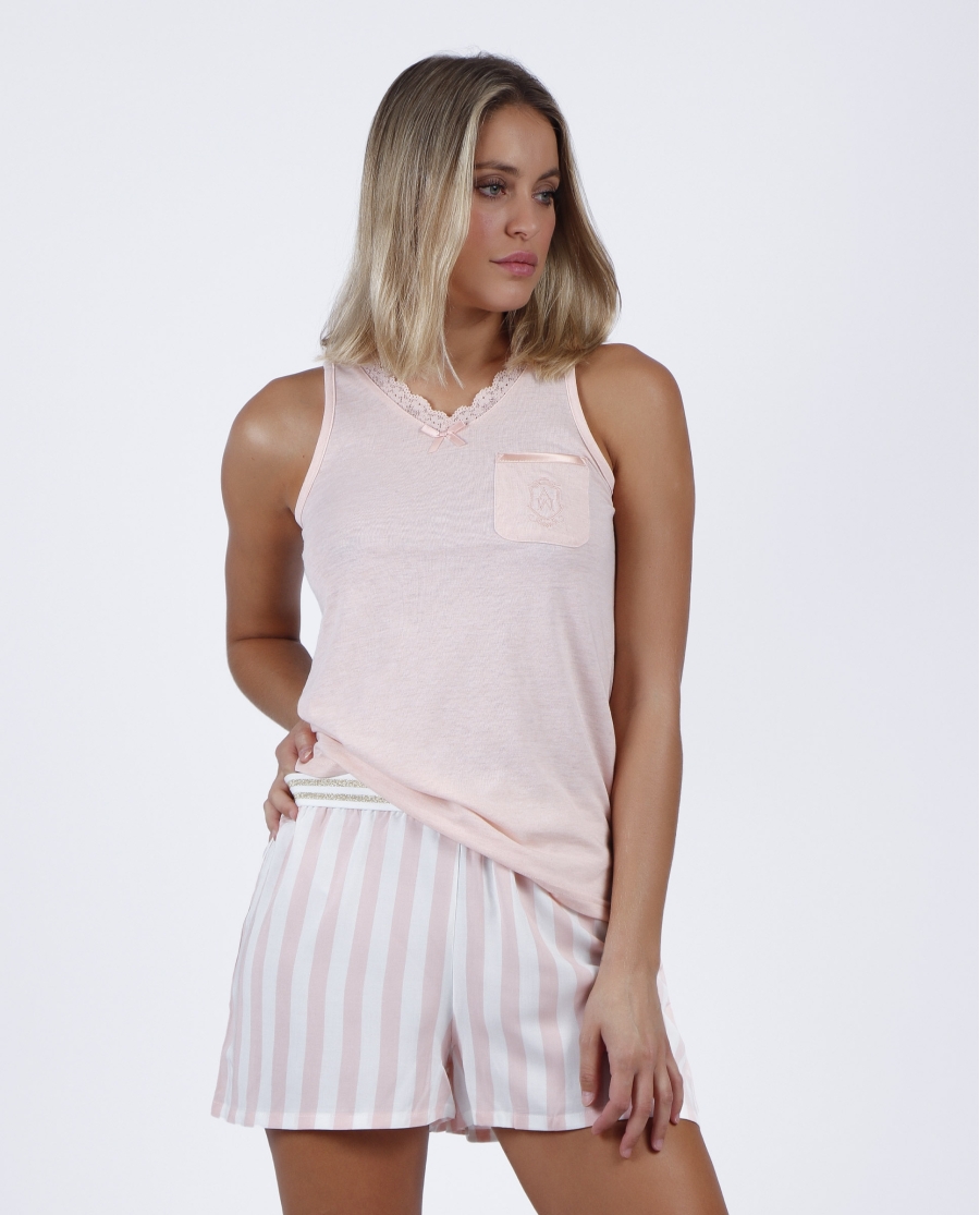 ADMAS CLASSIC Pijama Tirantes Classic Stripes para Mujer ROSA ADMAS CLASSIC Pijama Tirantes Classic Stripes para Mujer ROSA