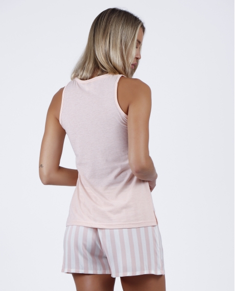 ADMAS CLASSIC Pijama Tirantes Classic Stripes para Mujer ROSA 2
