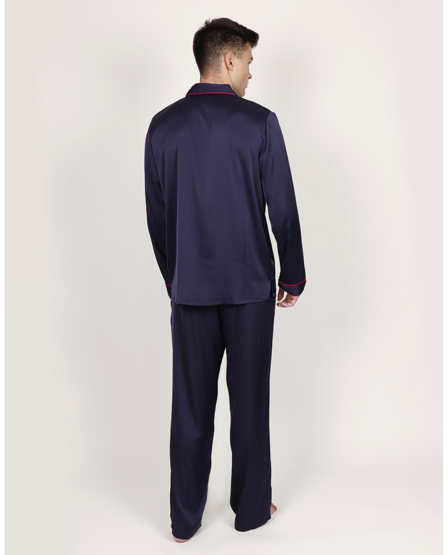ADMAS CLASSIC Pijama Manga Larga Abierto Classic para Hombre MARINO