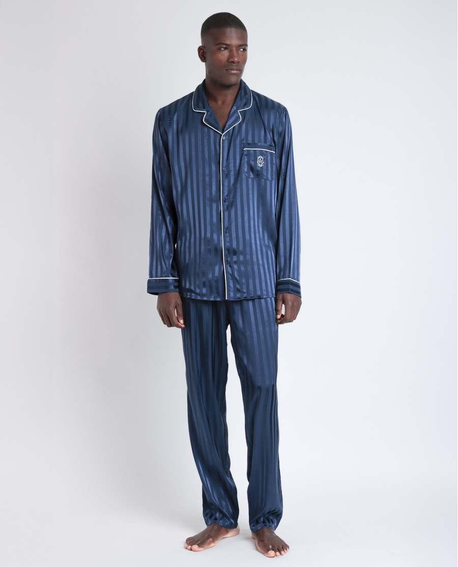 ADMAS CLASSIC Pijama Abierto Manga Larga Satin Stripes para Hombre MARINO ADMAS CLASSIC Pijama Abierto Manga Larga Satin Stripes para Hombre MARINO