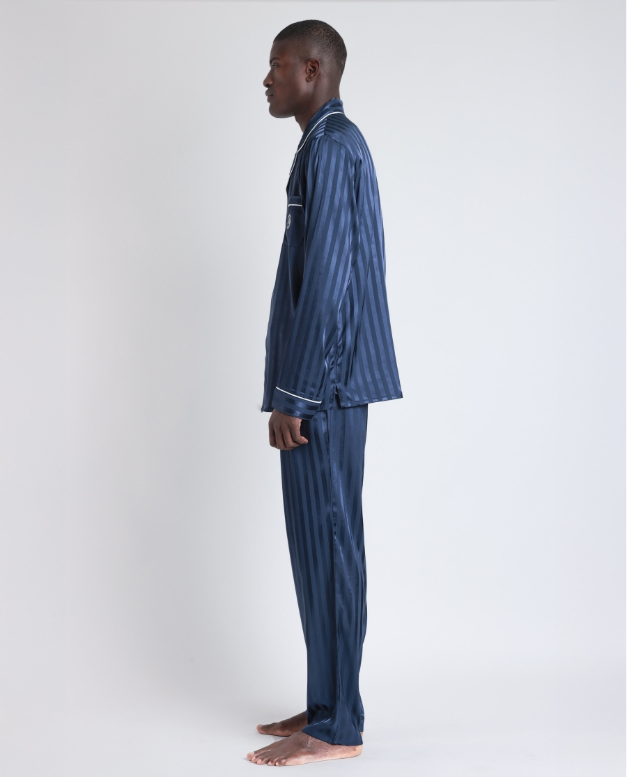 ADMAS CLASSIC Pijama Abierto Manga Larga Satin Stripes para Hombre MARINO ADMAS CLASSIC Pijama Abierto Manga Larga Satin Stripes para Hombre MARINO