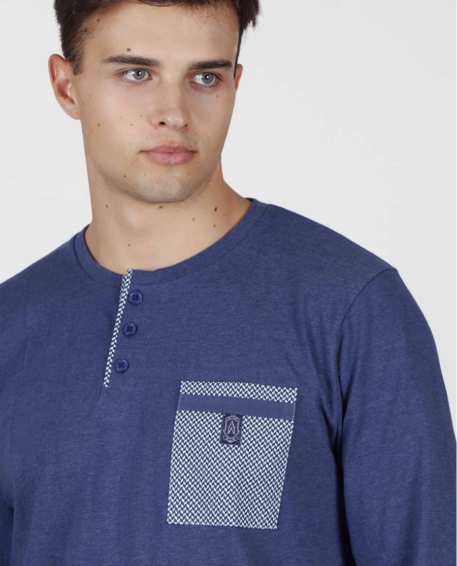 ADMAS CLASSIC Pijama Manga Larga Mercury para Hombre AZUL ADMAS CLASSIC Pijama Manga Larga Mercury para Hombre AZUL