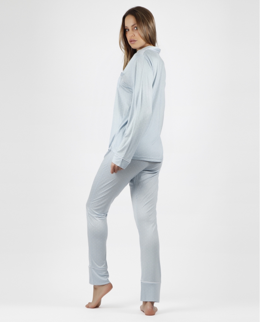 ADMAS CLASSIC Pijama Abierto Manga Larga Soft Secret para Mujer AZUL ADMAS CLASSIC Pijama Abierto Manga Larga Soft Secret para Mujer AZUL