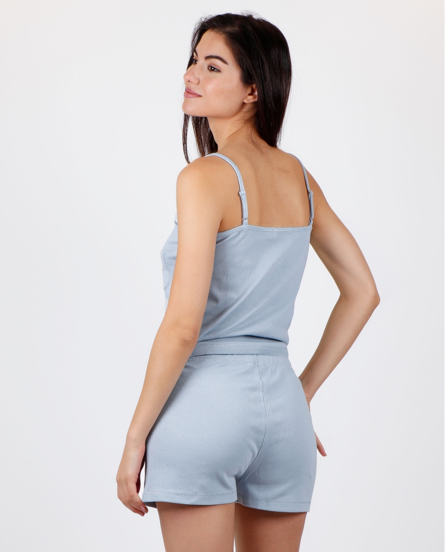 ADMAS Pijama Tirantes Romantic Canalé para Mujer AQUA