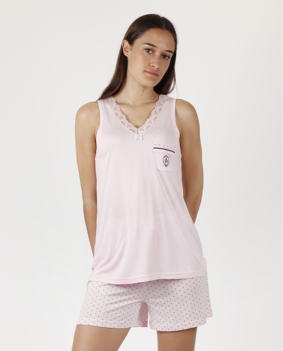 ADMAS CLASSIC Pijama Sin Mangas Soft Secret para Mujer ROSA ADMAS CLASSIC Pijama Sin Mangas Soft Secret para Mujer ROSA