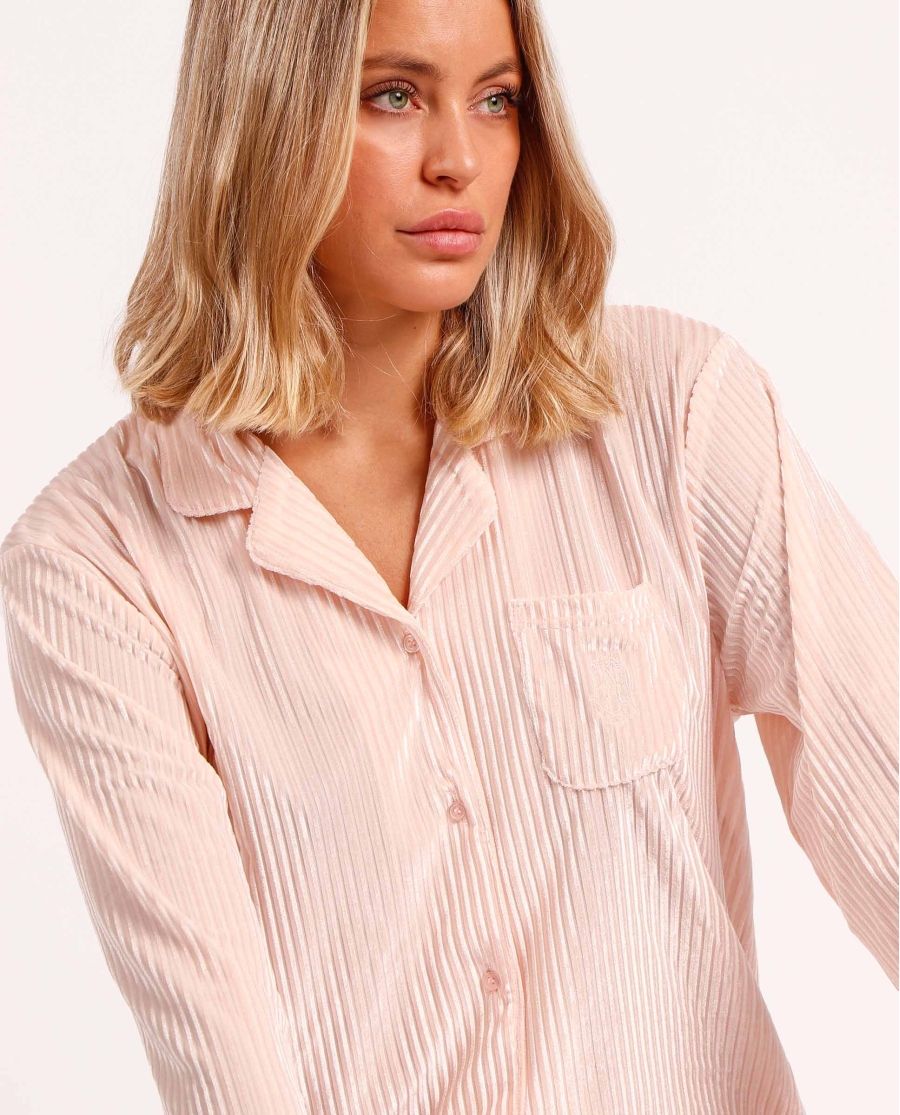 ADMAS CLASSIC Pijama Manga Larga Abierto Classic Elegant Stripes para Mujer ROSA ADMAS CLASSIC Pijama Manga Larga Abierto Classic Elegant Stripes para Mujer ROSA