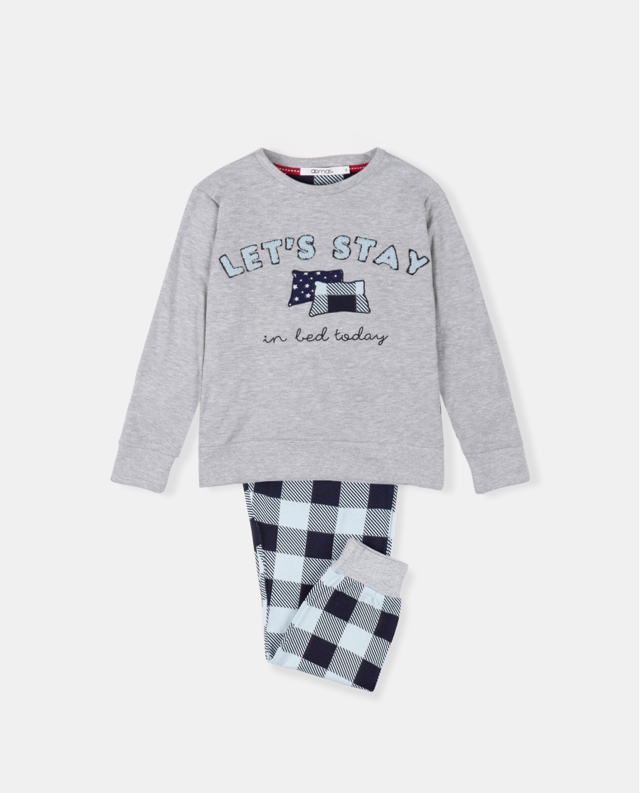 ADMAS Pijama Manga Larga Let´s Stay para Niña GRIS JASPE ADMAS Pijama Manga Larga Let´s Stay para Niña GRIS JASPE