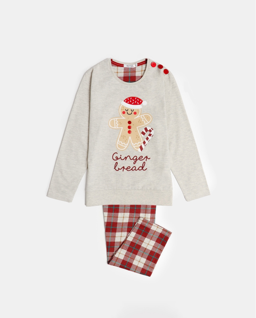 ADMAS Pijama Manga Larga Gingerbread para Niña BEIGE ADMAS Pijama Manga Larga Gingerbread para Niña BEIGE