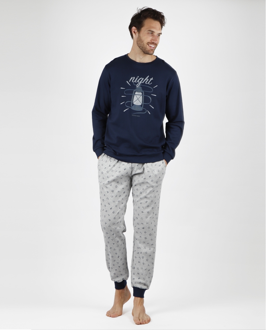 ANTONIO MIRO Pijama Manga Larga Night para Hombre MARINO
