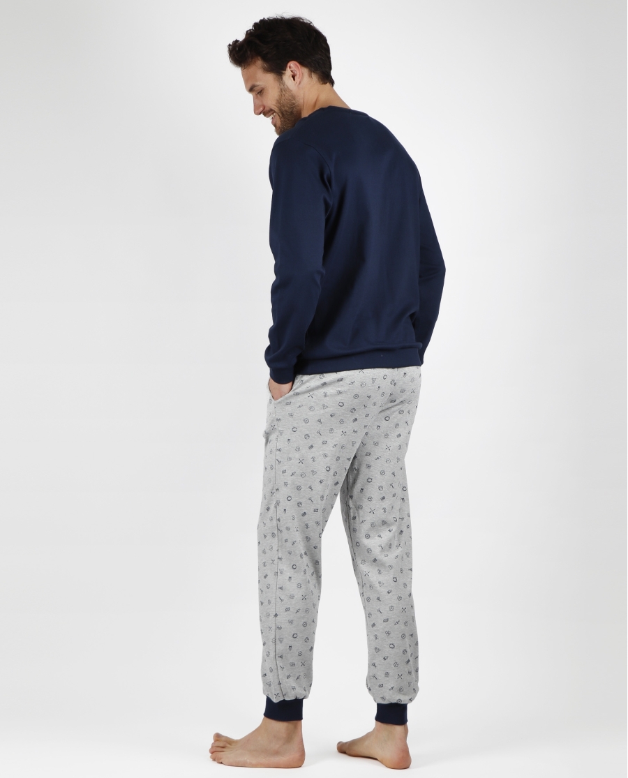 ANTONIO MIRO Pijama Manga Larga Night para Hombre MARINO