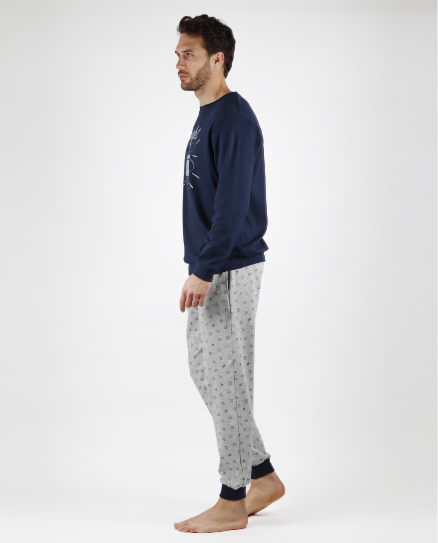 ANTONIO MIRO Pijama Manga Larga Night para Hombre MARINO