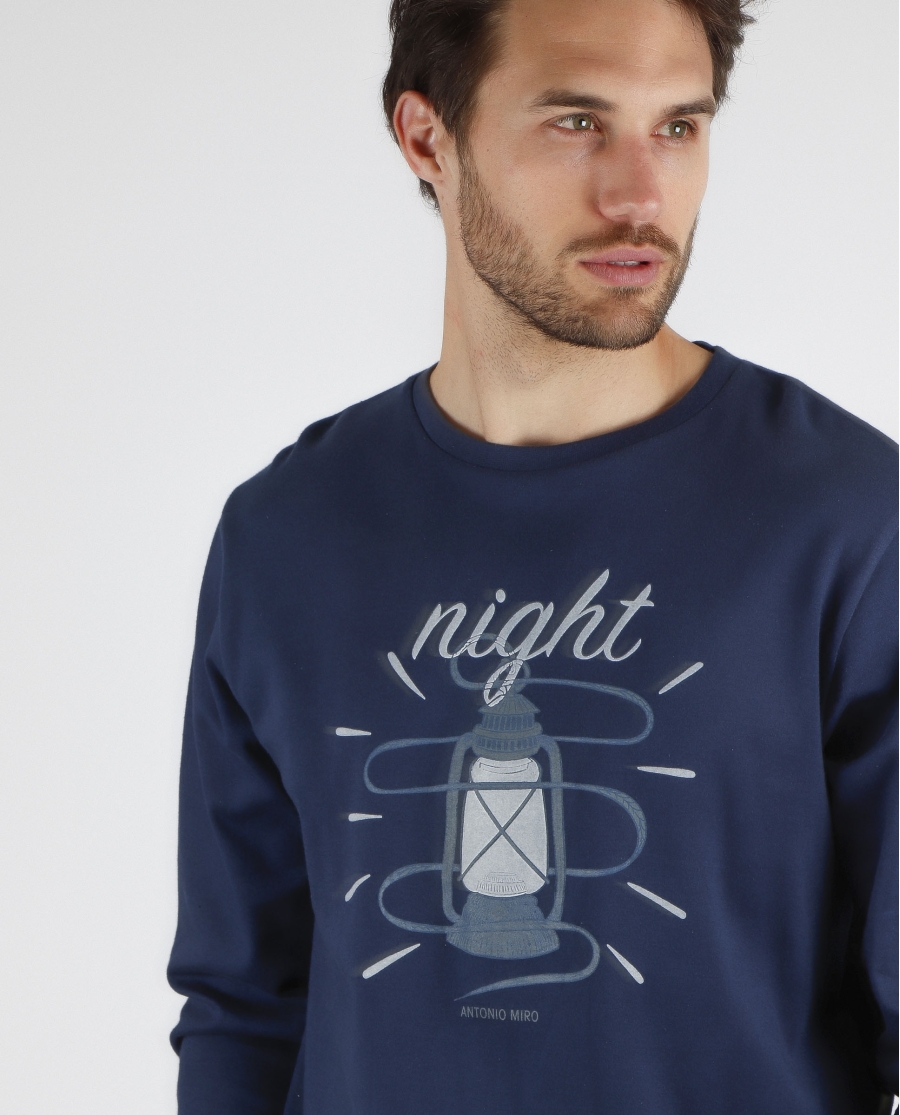 ANTONIO MIRO Pijama Manga Larga Night para Hombre MARINO