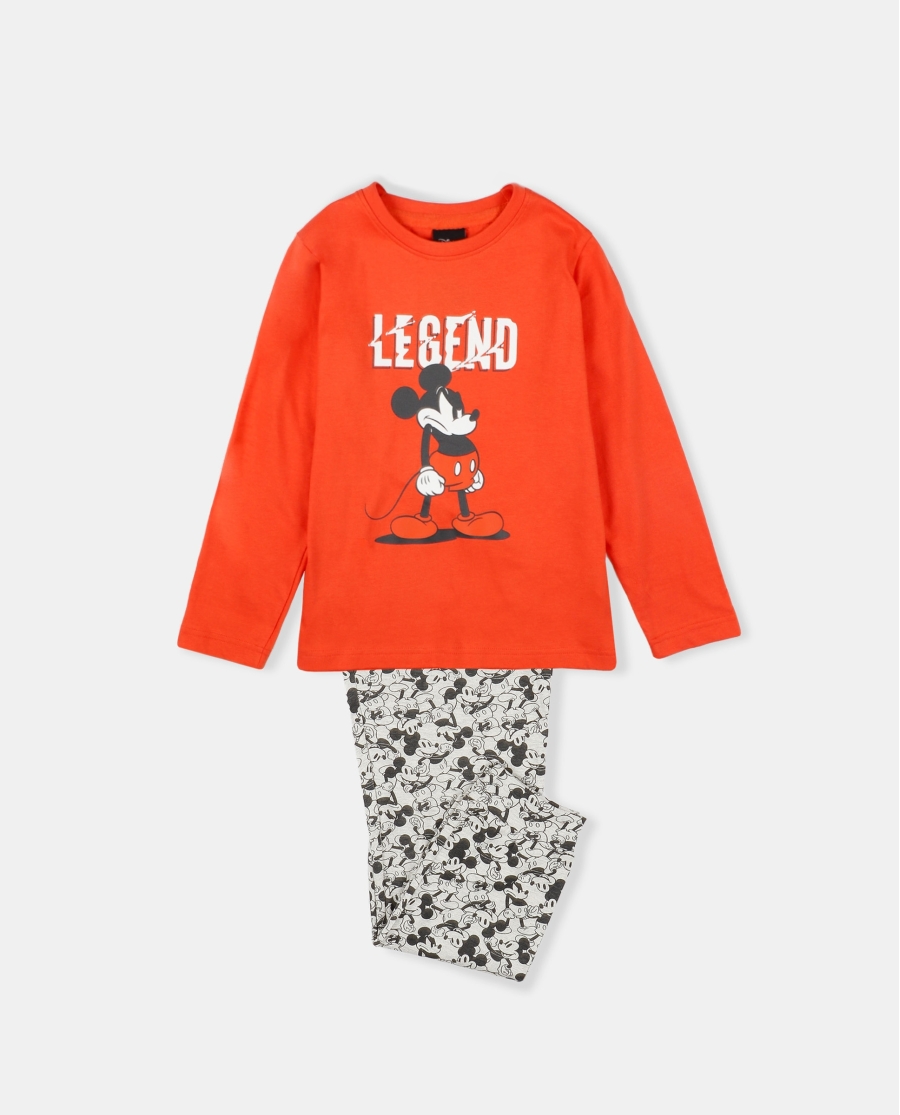 DISNEY Pijama Manga Larga Mickey Legend para Niño NARANJA DISNEY Pijama Manga Larga Mickey Legend para Niño NARANJA