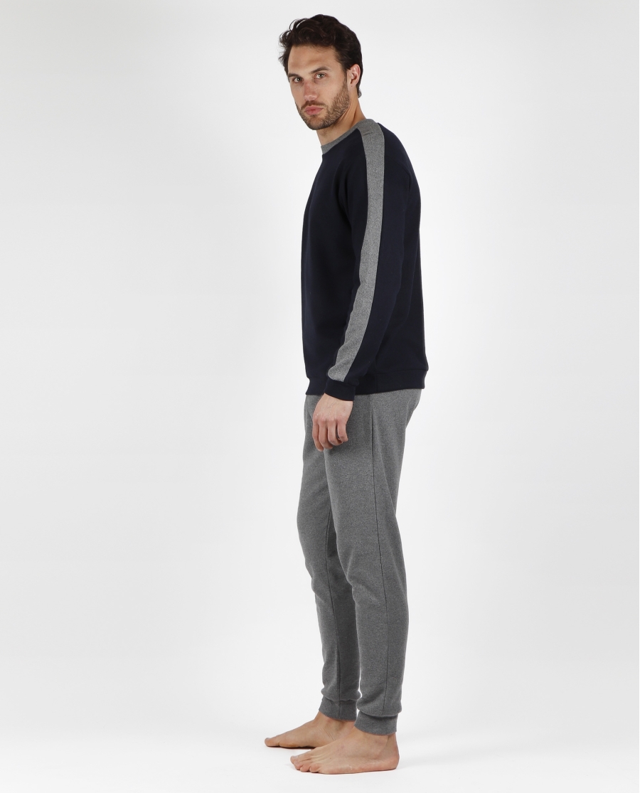 ADMAS MAGNIFIC Pijama Manga Larga Solid para Hombre MARINO