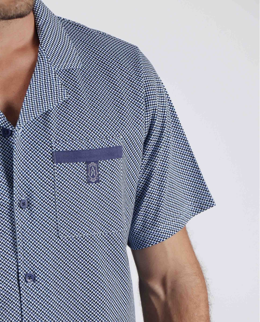 ADMAS CLASSIC Pijama Abierto Manga Corta Mercury para Hombre AZUL ADMAS CLASSIC Pijama Abierto Manga Corta Mercury para Hombre AZUL