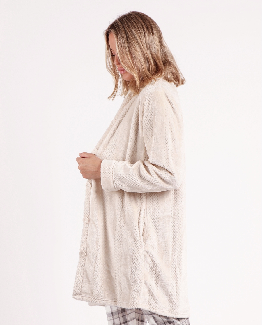 ADMAS CLASSIC Bata Manga Larga Calentita Indian Scarf para Mujer PIEDRA ADMAS CLASSIC Bata Manga Larga Calentita Indian Scarf para Mujer PIEDRA