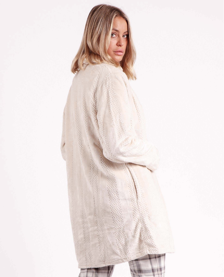 ADMAS CLASSIC Bata Manga Larga Calentita Indian Scarf para Mujer PIEDRA ADMAS CLASSIC Bata Manga Larga Calentita Indian Scarf para Mujer PIEDRA