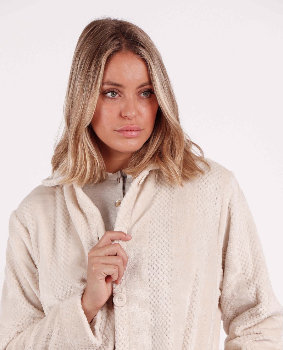 ADMAS CLASSIC Bata Manga Larga Calentita Indian Scarf para Mujer PIEDRA ADMAS CLASSIC Bata Manga Larga Calentita Indian Scarf para Mujer PIEDRA