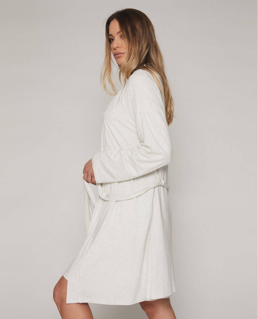 ADMAS CLASSIC Bata Manga Larga Lace Night para Mujer GRIS JASPE ADMAS CLASSIC Bata Manga Larga Lace Night para Mujer GRIS JASPE