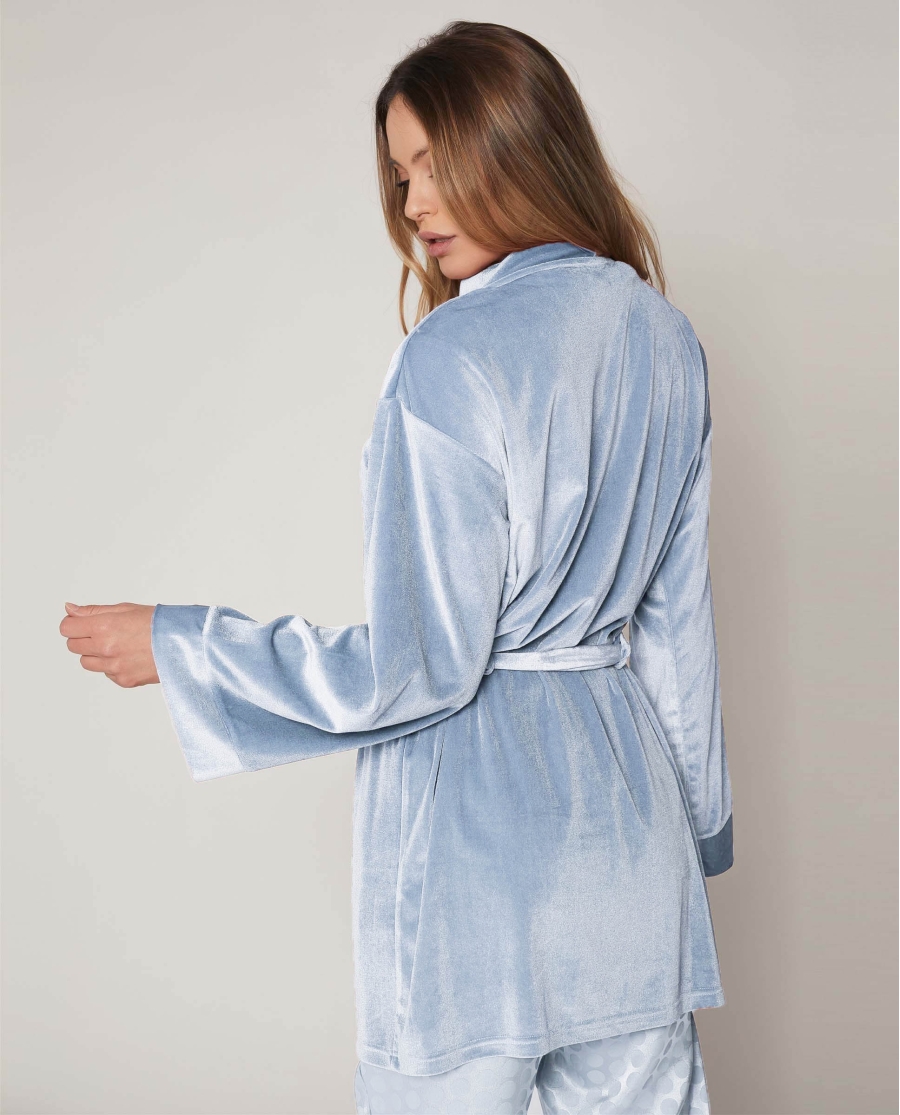 ADMAS CLASSIC Bata Manga Larga Dots para Mujer AZUL ADMAS CLASSIC Bata Manga Larga Dots para Mujer AZUL