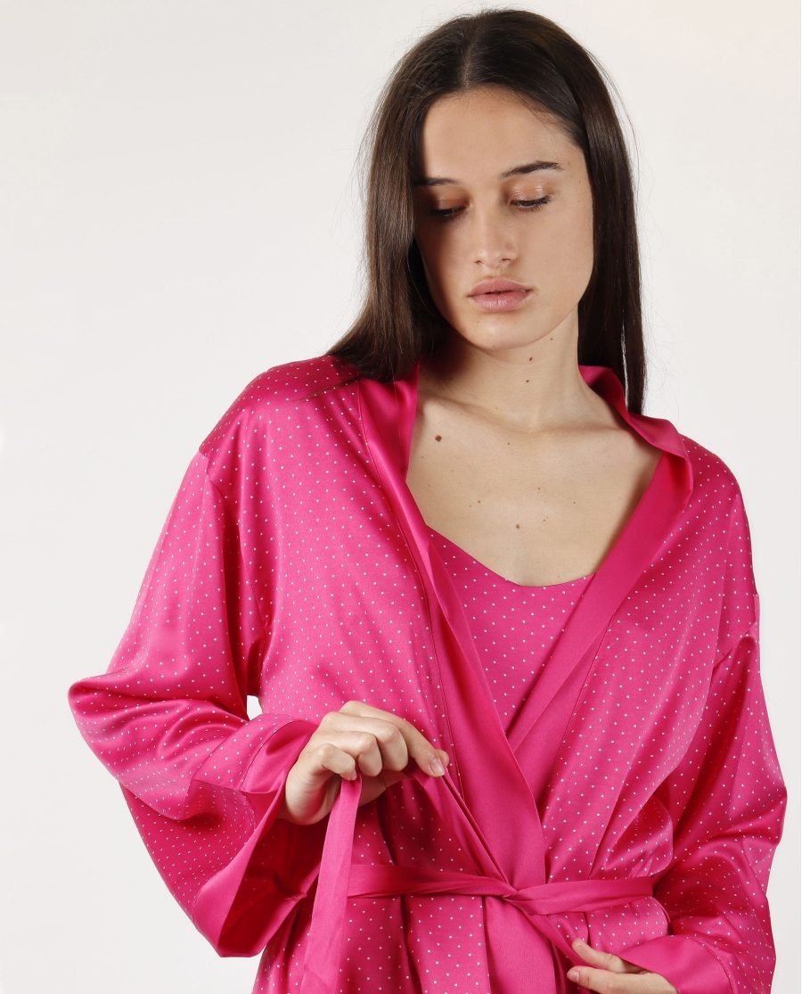 ADMAS CLASSIC Bata Manga Larga Sweet Dots para Mujer FUCSIA ADMAS CLASSIC Bata Manga Larga Sweet Dots para Mujer FUCSIA