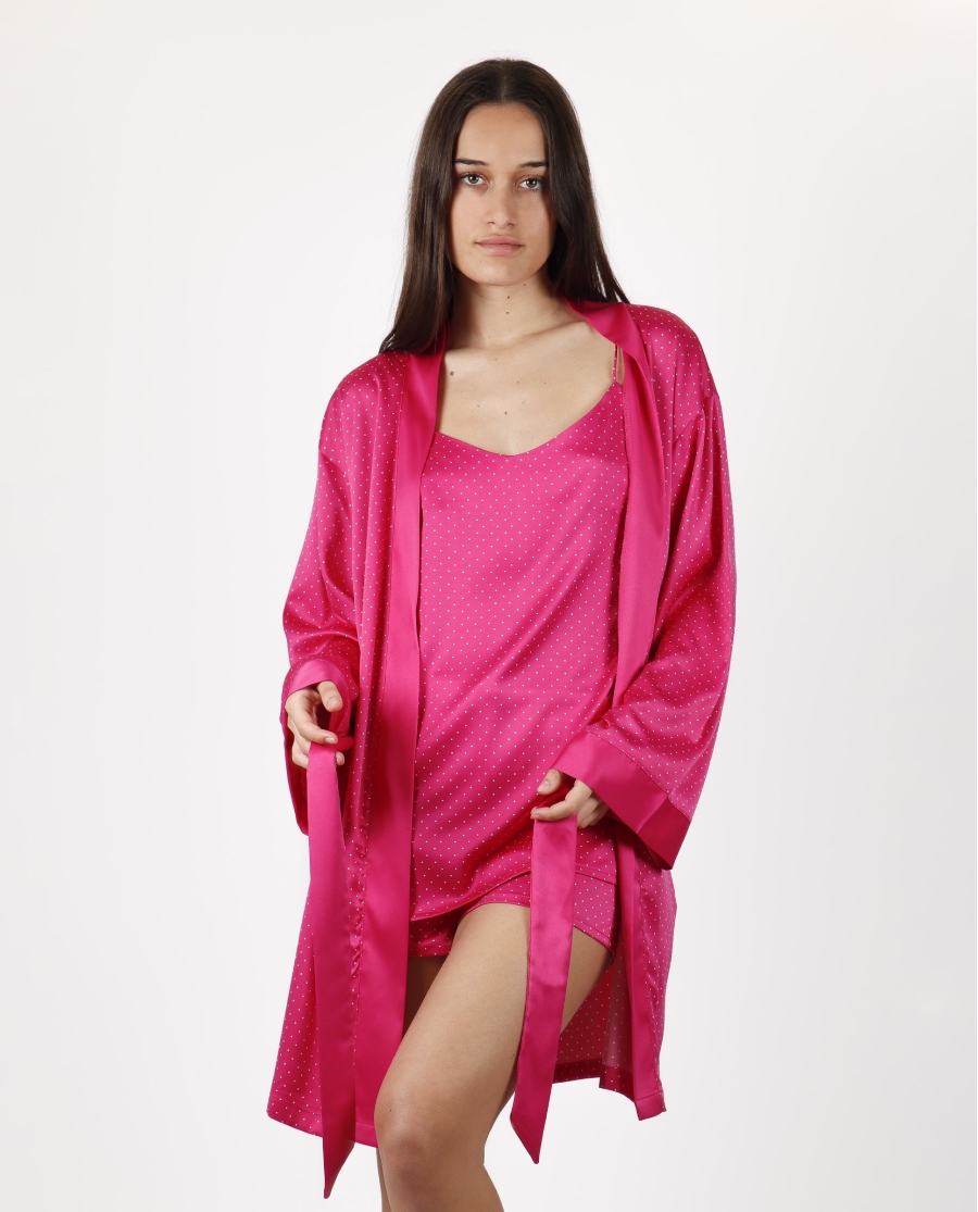 ADMAS CLASSIC Bata Manga Larga Sweet Dots para Mujer FUCSIA ADMAS CLASSIC Bata Manga Larga Sweet Dots para Mujer FUCSIA